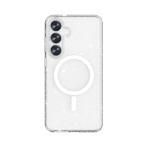 Galaxy S25 Kılıf Magsafe Şarj Özellikli Parlayan Simli Saydam Renkli Patinda Allstar Kapak