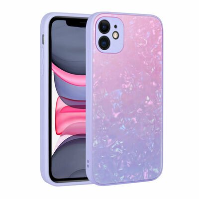 Apple iPhone 11 Kılıf Renk Geçişli Mermer Desenli Sert Silikon Patinda Granit Kapak