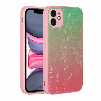 Apple iPhone 11 Kılıf Renk Geçişli Mermer Desenli Sert Silikon Patinda Granit Kapak