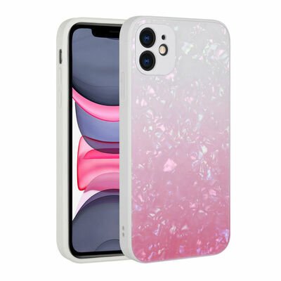 Apple iPhone 11 Kılıf Renk Geçişli Mermer Desenli Sert Silikon Patinda Granit Kapak