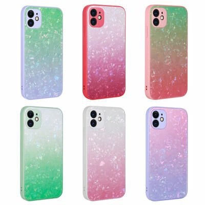 Apple iPhone 11 Kılıf Renk Geçişli Mermer Desenli Sert Silikon Patinda Granit Kapak