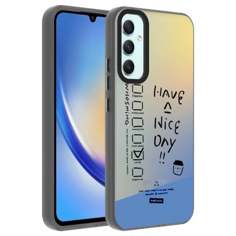 Galaxy A34 Kılıf Desenli Patinda Dragon Sert Kapak
