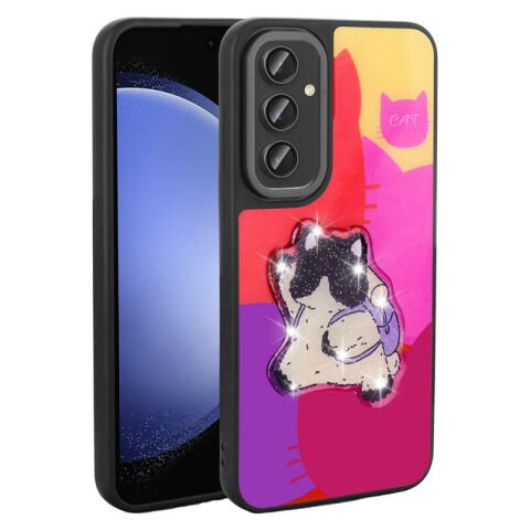 Galaxy A35 Kılıf Parlayan Kabartmalı İkonik Figürlü Patinda Amas Silikon Kapak