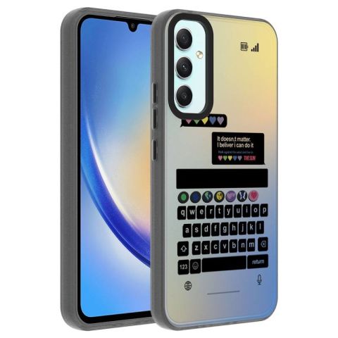 Galaxy A34 Kılıf Desenli Patinda Dragon Sert Kapak