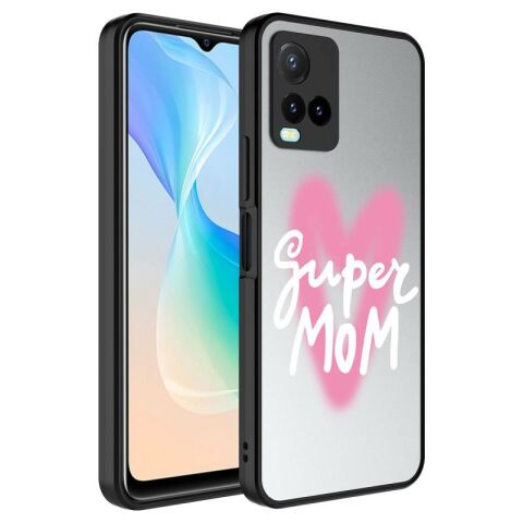 Vivo Y21S Kılıf Aynalı Desenli Kamera Korumalı Parlak Patinda Mirror Kapak