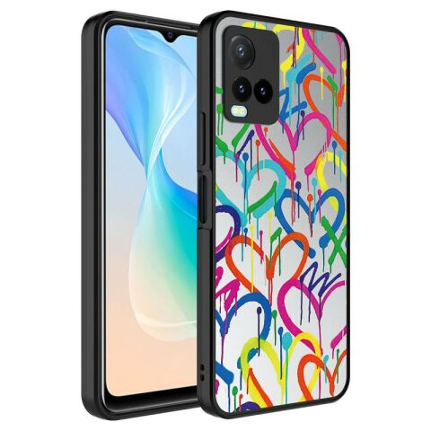 Vivo Y21S Kılıf Aynalı Desenli Kamera Korumalı Parlak Patinda Mirror Kapak