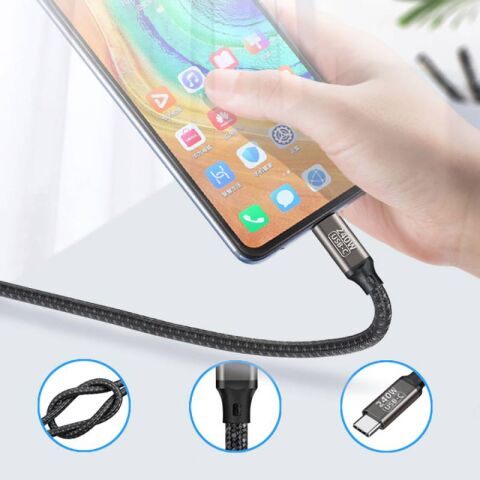 Patinda QG02 Type-C to Type-C PD3.1 Data Kablosu 240W 480Mbps 1 Metre