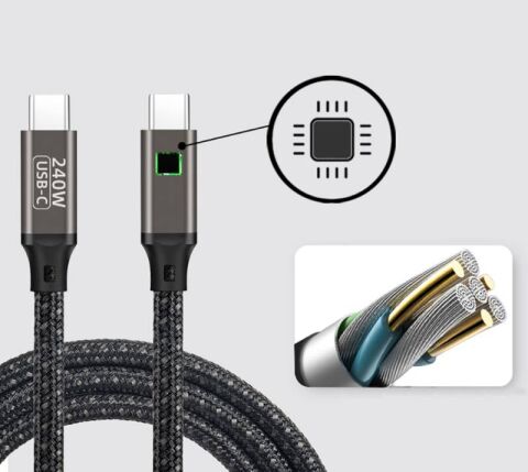 Patinda QG02 Type-C to Type-C PD3.1 Data Kablosu 240W 480Mbps 1 Metre