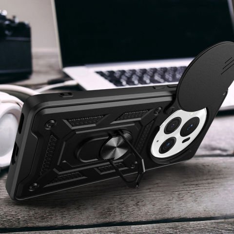 Honor Magic 6 Pro Kılıf Magnetik Standlı Kamera Korumalı Patinda Sürgülü Vega Kapak