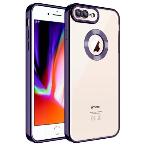 Apple iPhone 8 Plus Kılıf Kamera Korumalı Logo Gösteren Patinda Omega Kapak
