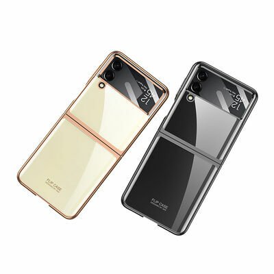 Galaxy Z Flip 4 Kılıf Patinda Kıpta Lensli Kapak