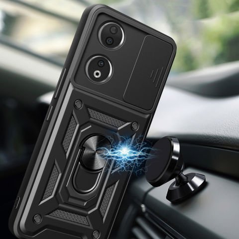 Honor 90 Kılıf Magnetik Standlı Kamera Korumalı Patinda Sürgülü Vega Kapak