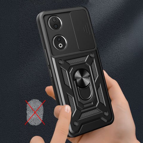 Honor 90 Kılıf Magnetik Standlı Kamera Korumalı Patinda Sürgülü Vega Kapak