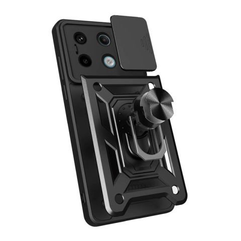 Xiaomi Redmi Note 13 Pro 5G Kılıf Magnetik Standlı Kamera Korumalı Patinda Sürgülü Vega Kapak