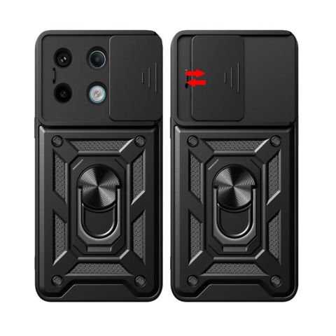 Xiaomi Redmi Note 13 Pro 5G Kılıf Magnetik Standlı Kamera Korumalı Patinda Sürgülü Vega Kapak