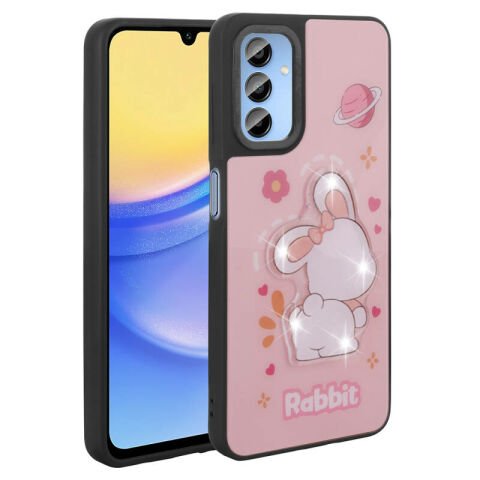 Galaxy A25 Kılıf Parlayan Kabartmalı İkonik Figürlü Patinda Amas Silikon Kapak