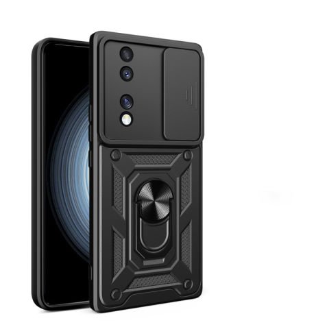 Honor 70 Kılıf Magnetik Standlı Kamera Korumalı Patinda Sürgülü Vega Kapak