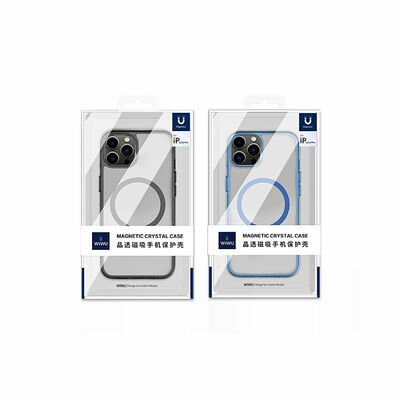 Apple iPhone 13 Wiwu Magsafe Şarj Özellikli Lens Korumalı Şeffaf Silikon Kapak