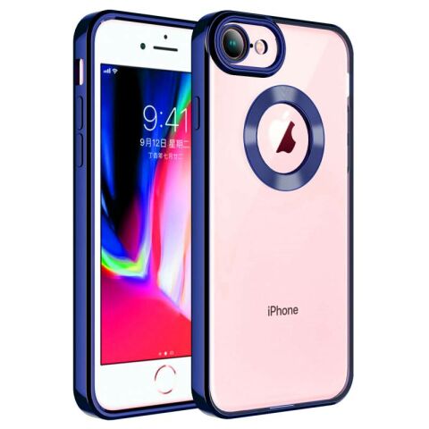 Apple iPhone SE 2022 Kılıf Kamera Korumalı Logo Gösteren Patinda Omega Kapak