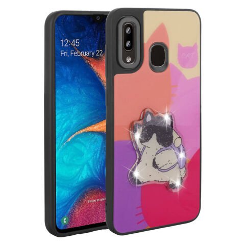 Galaxy A30 Kılıf Parlayan Kabartmalı İkonik Figürlü Patinda Amas Silikon Kapak