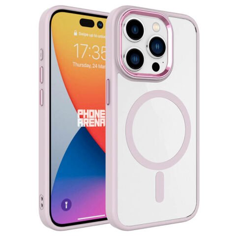 Apple iPhone 15 Pro Max Kılıf Wireless Şarj Özellikli Patinda Krom Magsafe Silikon Kapak