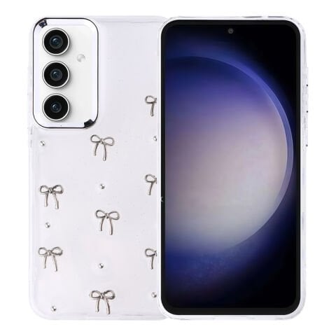 Galaxy S23 FE Kılıf Airbag Tasarımlı Simli Şeffaf Patinda Kutup Kapak