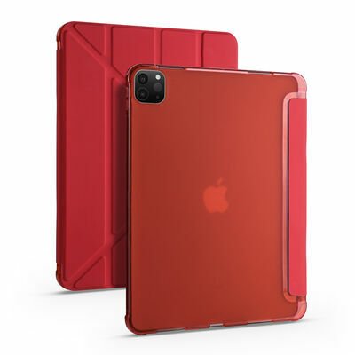 Apple iPad Pro 12.9 2022 M2 Kılıf Patinda Tri Folding Kalem Bölmeli Standlı Kılıf