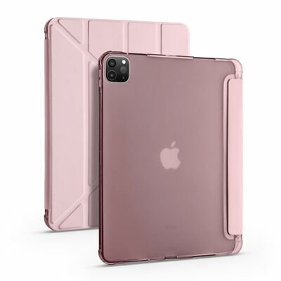 Apple iPad Pro 12.9 2022 M2 Kılıf Patinda Tri Folding Kalem Bölmeli Standlı Kılıf