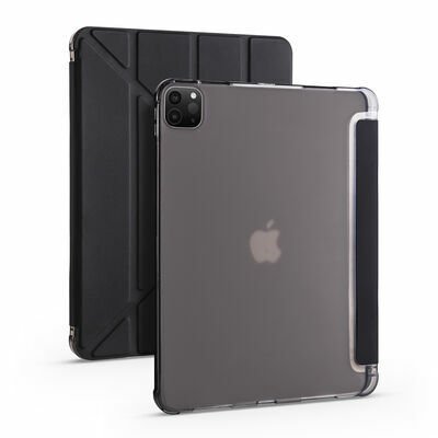Apple iPad Pro 12.9 2022 M2 Kılıf Patinda Tri Folding Kalem Bölmeli Standlı Kılıf