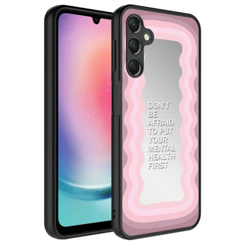 Galaxy A14 Kılıf Aynalı Desenli Kamera Korumalı Parlak Patinda Mirror Kapak