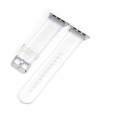 Apple Watch 7 45mm KRD-13 Şeffaf Silikon Kordon