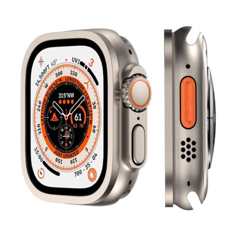 Apple Watch Ultra 49mm Patinda ALM-01 Metal Çerçeveli Ekran Koruyucu