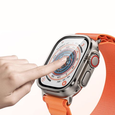Apple Watch Ultra 49mm Patinda ALM-01 Metal Çerçeveli Ekran Koruyucu