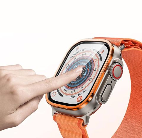 Apple Watch Ultra 49mm Patinda ALM-01 Metal Çerçeveli Ekran Koruyucu
