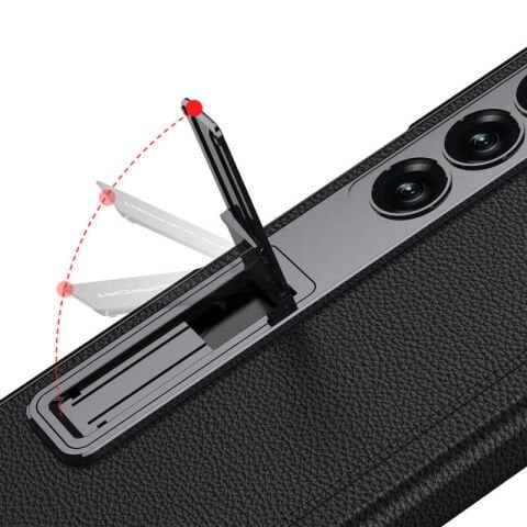 Galaxy Z Fold 6 Kılıf Deri Standlı Patinda Kıpta Premium Kılıf