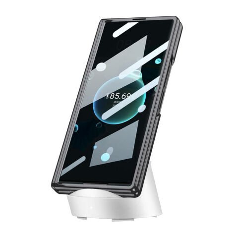 Galaxy Z Fold 6 Kılıf Deri Standlı Patinda Kıpta Premium Kılıf