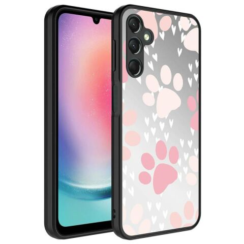 Galaxy A24 Kılıf Aynalı Desenli Kamera Korumalı Parlak Patinda Mirror Kapak