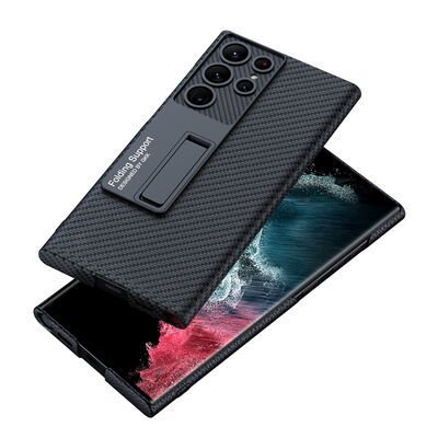 Galaxy S23 Ultra Kılıf Patinda Kıpta Standlı Kapak