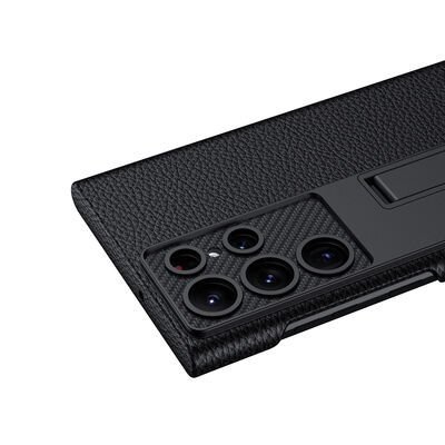 Galaxy S23 Ultra Kılıf Patinda Kıpta Standlı Kapak