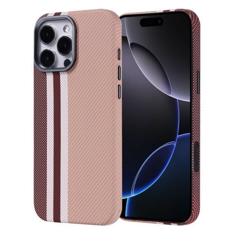 Apple iPhone 16 Pro Max Kılıf Magsafe Şarj Özellikli Karbon Fiber Görünümlü Patinda Nekst Kapak