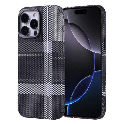Apple iPhone 16 Pro Kılıf Magsafe Şarj Özellikli Karbon Fiber Görünümlü Patinda Nekst Kapak