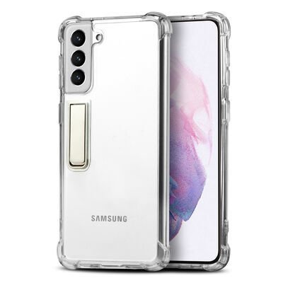 Galaxy S21 Kılıf Patinda Standlı Süper Silikon Kapak