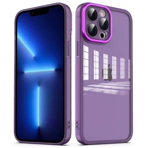 Apple iPhone 12 Pro Max Kılıf Kamera Korumalı Transparan Patinda Post Kapak
