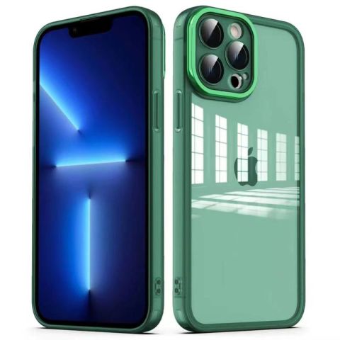Apple iPhone 12 Pro Max Kılıf Kamera Korumalı Transparan Patinda Post Kapak