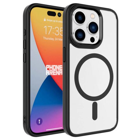 Apple iPhone 15 Pro Kılıf Wireless Şarj Özellikli Patinda Krom Magsafe Silikon Kapak