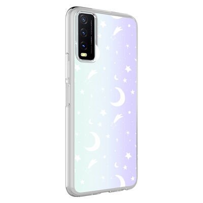 Vivo Y20 Kılıf Patinda M-Blue Desenli Kapak