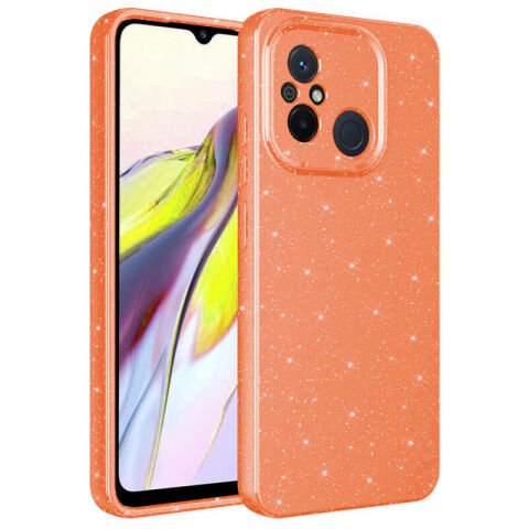 Xiaomi Redmi 12C Kılıf Kamera Korumalı Simli Lüks Patinda Koton Kapak