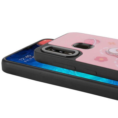 Galaxy A20 Kılıf Parlayan Kabartmalı İkonik Figürlü Patinda Amas Silikon Kapak