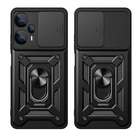 Xiaomi Poco F5 Kılıf Magnetik Standlı Kamera Korumalı Patinda Sürgülü Vega Kapak