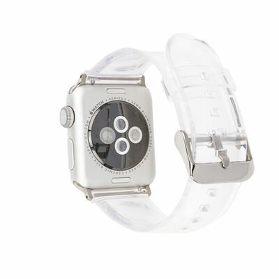 Apple Watch 38mm KRD-13 Şeffaf Silikon Kordon
